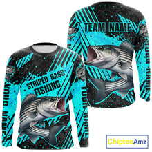 Load image into Gallery viewer, Personalized Striped Bass Performance Fishing Shirts Long Sleeve, Bass Fishing Jerseys NHT517