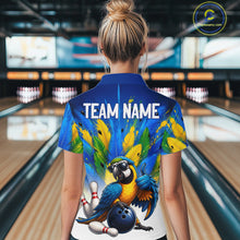 Load image into Gallery viewer, Custom Green Funny Parrot Bowling Jersey For Women Bowling League Bowling Team Shirts NHT1201