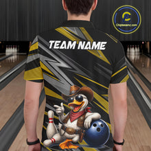 Load image into Gallery viewer, Personalized Team Jersey Men's Custom Cowboy Duck Bowling Polo &amp; 1/4 Zip Shirt |Yellow NHT1207