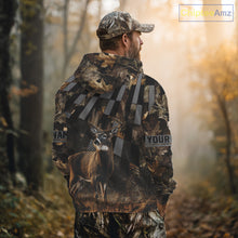 Load image into Gallery viewer, Deer Hunter Camo Hunting Hoodie For Men – Realistic Buck Design NHT334