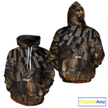 Load image into Gallery viewer, Deer Hunter Camo Hunting Hoodie For Men – Realistic Buck Design NHT334
