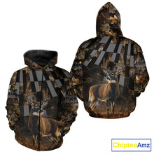 Load image into Gallery viewer, Deer Hunter Camo Hunting Hoodie For Men – Realistic Buck Design NHT334