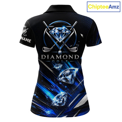 Funny Womens Diamond Golf Polo Shirt –  Performance Golf Shirt, Golf Top NHT878