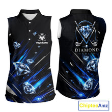 Load image into Gallery viewer, Funny Sleeveless Womens Diamond Golf Polo Shirt –  Performance Golf Shirt,  Golf Top NHT878