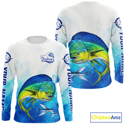 Mahi Mahi Fishing Long Sleeve Gift For Men Deep Sea Saltwater Angler Ocean Adventure