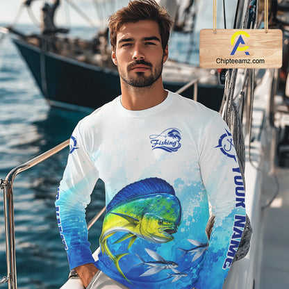 Mahi Mahi Fishing Long Sleeve Gift For Men Deep Sea Saltwater Angler Ocean Adventure