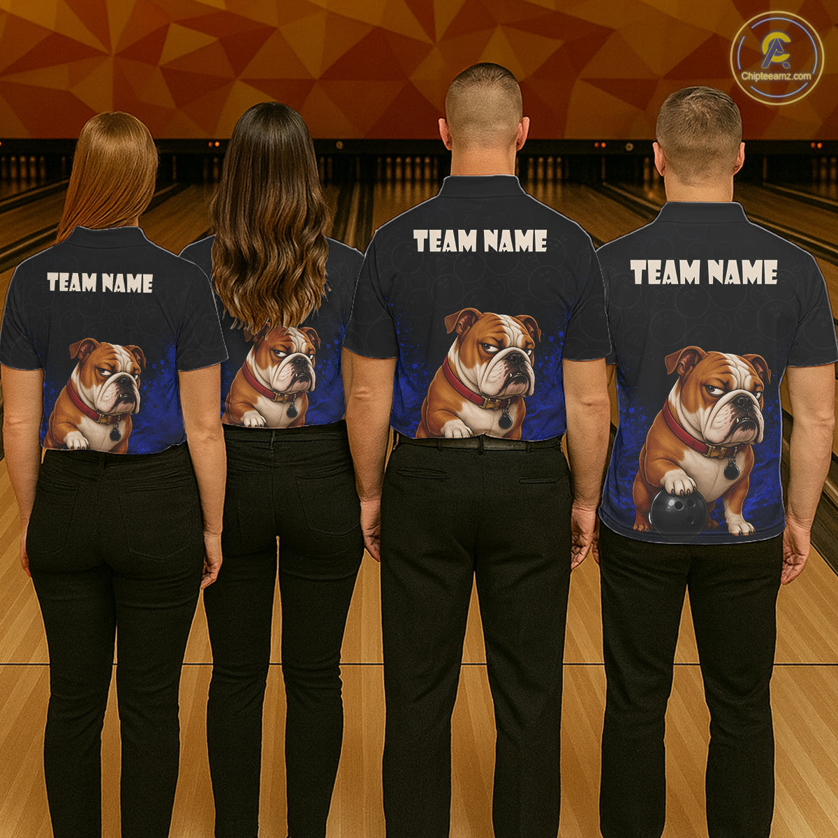 Custom Bulldog Bowling Women Polo Shirt, Personalized Bowling Team Name Dog Lover Bowler Gift NHT1504