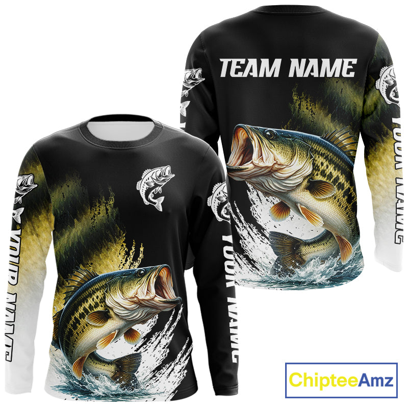 Largemouth Bass Fishing Shirts Long Sleeve For Men, Beautiful Bass Fishing Shirts  NHT529