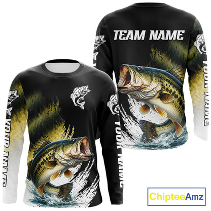 Largemouth Bass Fishing Shirts Long Sleeve For Men, Beautiful Bass Fishing Shirts  NHT529