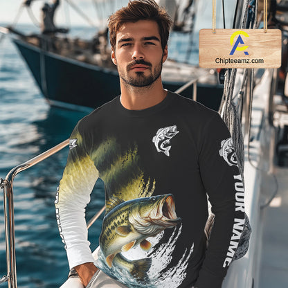Largemouth Bass Fishing Shirts Long Sleeve For Men, Beautiful Bass Fishing Shirts  NHT529