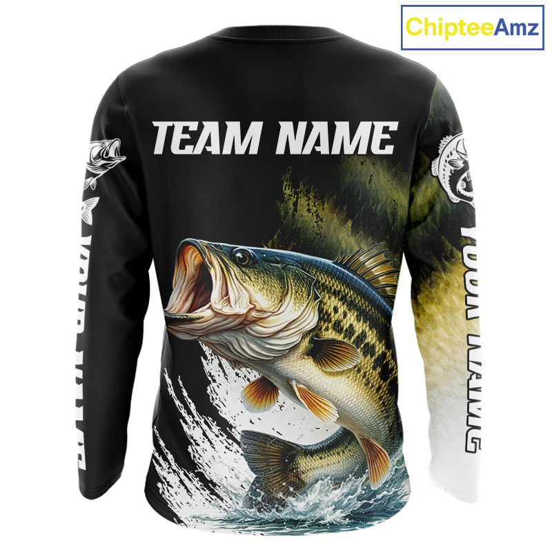 Largemouth Bass Fishing Shirts Long Sleeve For Men, Beautiful Bass Fishing Shirts  NHT529