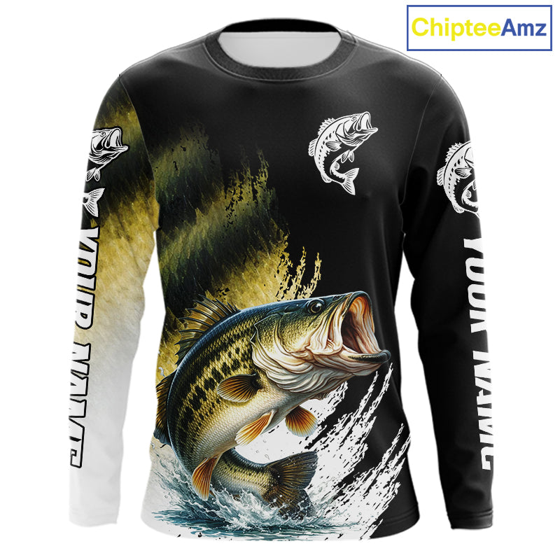 Largemouth Bass Fishing Shirts Long Sleeve For Men, Beautiful Bass Fishing Shirts  NHT529