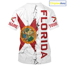 Load image into Gallery viewer, Florida Fishing T-shirts Patriotic Florida Flag  UV Protection Fishing Jersey 