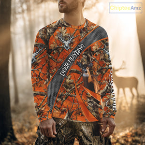 Orange Camo Deer Hunting Shirt 3D All Over Print Personalized Team Name Gift for Hunters NHT12