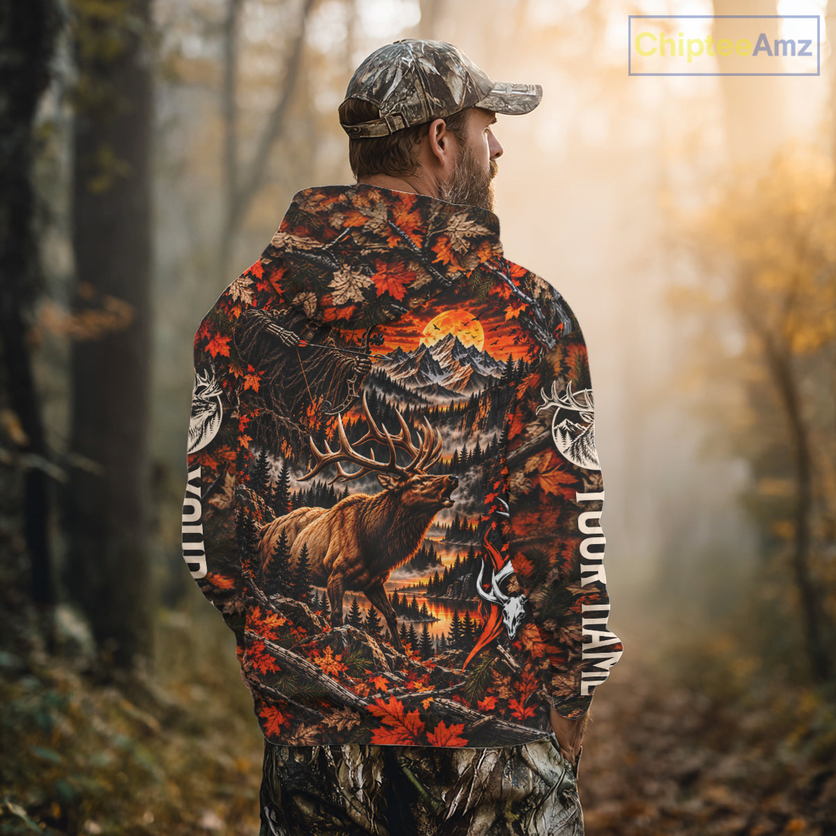 Elk Grim Reaper Hunting Long Sleeve Shirt Custom Autumn Mountain Performance Jersey NHT1686