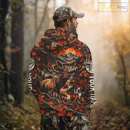 Elk Grim Reaper Hunting Long Sleeve Shirt Custom Autumn Mountain Performance Jersey NHT1686