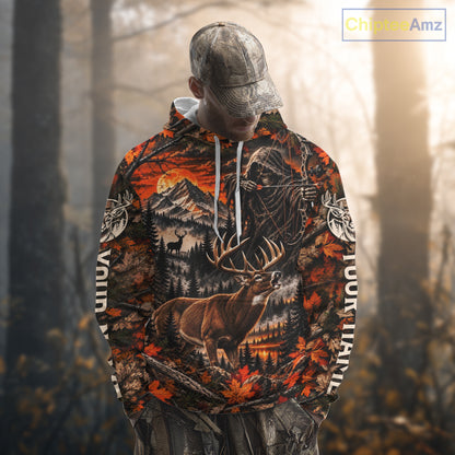Deer Buck Grim Reaper Hunting Shirt Custom Autumn Mountain Performance Jersey NHT1687