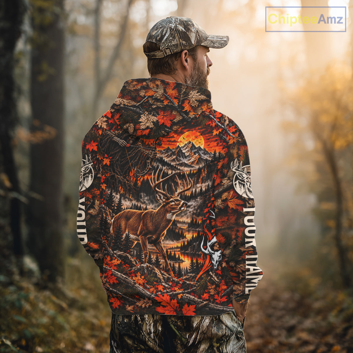 Deer Buck Grim Reaper Hunting Shirt Custom Autumn Mountain Performance Jersey NHT1687