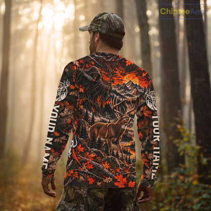 Deer Buck Grim Reaper Hunting Shirt Custom Autumn Mountain Performance Jersey NHT1687