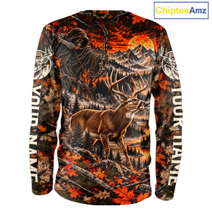 Deer Buck Grim Reaper Hunting Shirt Custom Autumn Mountain Performance Jersey NHT1687