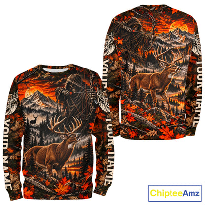 Deer Buck Grim Reaper Hunting Shirt Custom Autumn Mountain Performance Jersey NHT1687