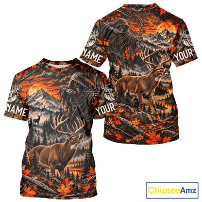Deer Buck Grim Reaper Hunting Shirt Custom Autumn Mountain Performance Jersey NHT1687