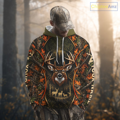 Autumn Mountain Buck Deer Hunting Tee Personalized Wildlife Outdoor Sports Shirt NHT1691