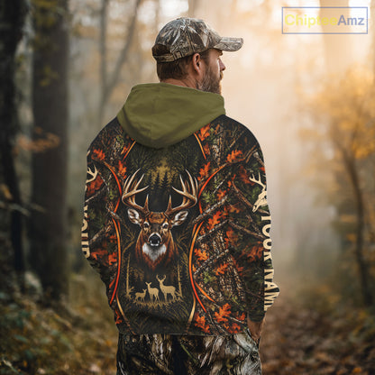 Autumn Mountain Buck Deer Hunting Tee Personalized Wildlife Outdoor Sports Shirt NHT1691