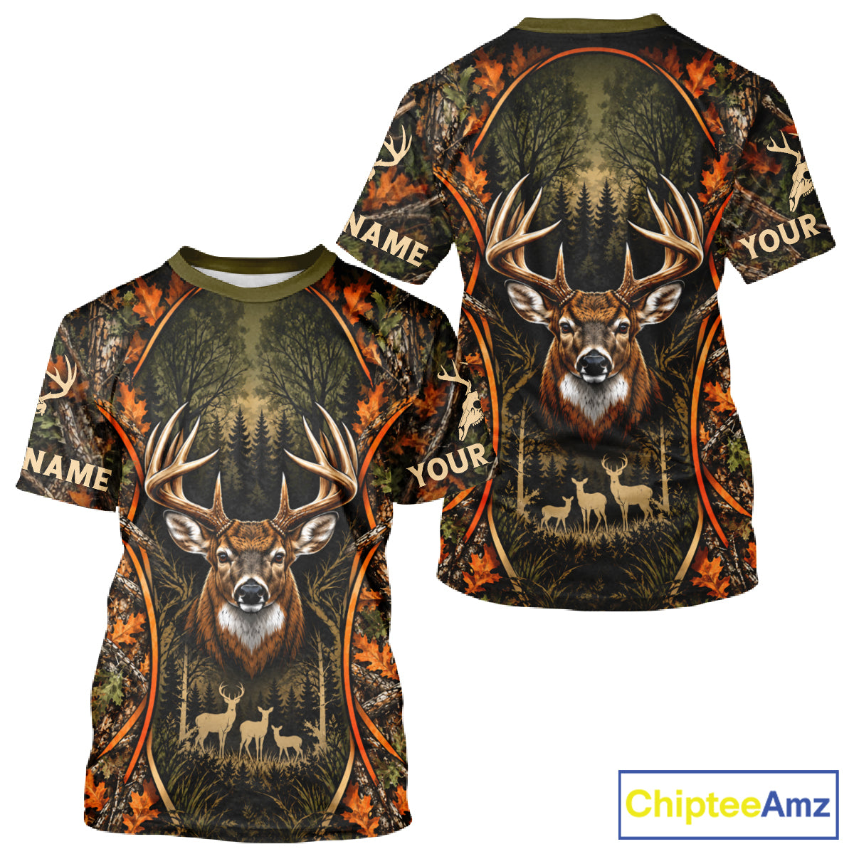 Autumn Mountain Buck Deer Hunting Tee Personalized Wildlife Outdoor Sports Shirt NHT1691