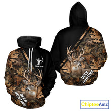 Load image into Gallery viewer, Deer Hunting Camo Custom Name 3D All Over Print Hoodie Basic Brown, Deer Hunting Season NHT352
