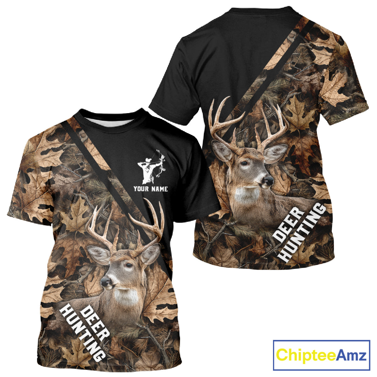 Deer Hunting Camo Custom Name 3D All Over Print Hoodie Basic Brown, Deer Hunting Season NHT352