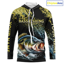 Load image into Gallery viewer, Bass Fishing Shirts Long Sleeve Hooded Sport Style Personalized Name, Team Name NHT401