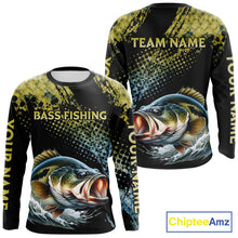 Load image into Gallery viewer, Bass Fishing Shirts Long Sleeve Sport Style Personalized Name, Team Name NHT401