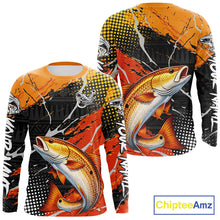 Load image into Gallery viewer, Personalized Redfish Fishing Jerseys, Red Drum Saltwater Tournament Fishing Shirts NHT464
