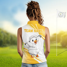 Load image into Gallery viewer, Funny Duck Swing Womens Sleeveless Golf Polo Shirt, Cute Duck Print Shirt, Sporty Animal Golf Gift NHT1220