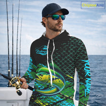 Load image into Gallery viewer, Mahi Mahi Fishing Custom 3D UV Protection Fishing Shirt, Mahi Mahi Long Sleeve Fishing Shirt NHT409