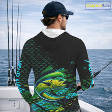 Load image into Gallery viewer, Mahi Mahi Fishing Custom 3D UV Protection Fishing Shirt, Mahi Mahi Long Sleeve Fishing Shirt NHT409