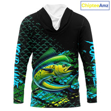 Load image into Gallery viewer, Mahi Mahi Fishing Custom 3D UV Protection Fishing Shirt, Mahi Mahi Long Sleeve Fishing Shirt NHT409