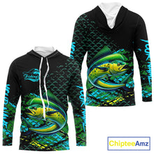 Load image into Gallery viewer, Mahi Mahi Fishing Custom 3D UV Protection Fishing Shirt, Mahi Mahi Long Sleeve Fishing Shirt NHT409