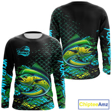 Load image into Gallery viewer, Mahi Mahi Fishing Custom 3D UV Protection Fishing Shirt, Mahi Mahi Long Sleeve Fishing Shirt NHT409