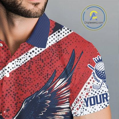 Mens Golf Polo Shirt Custom American Eagle Golf Shirts Personalized Golf Clubs Team Golf Top NHT902