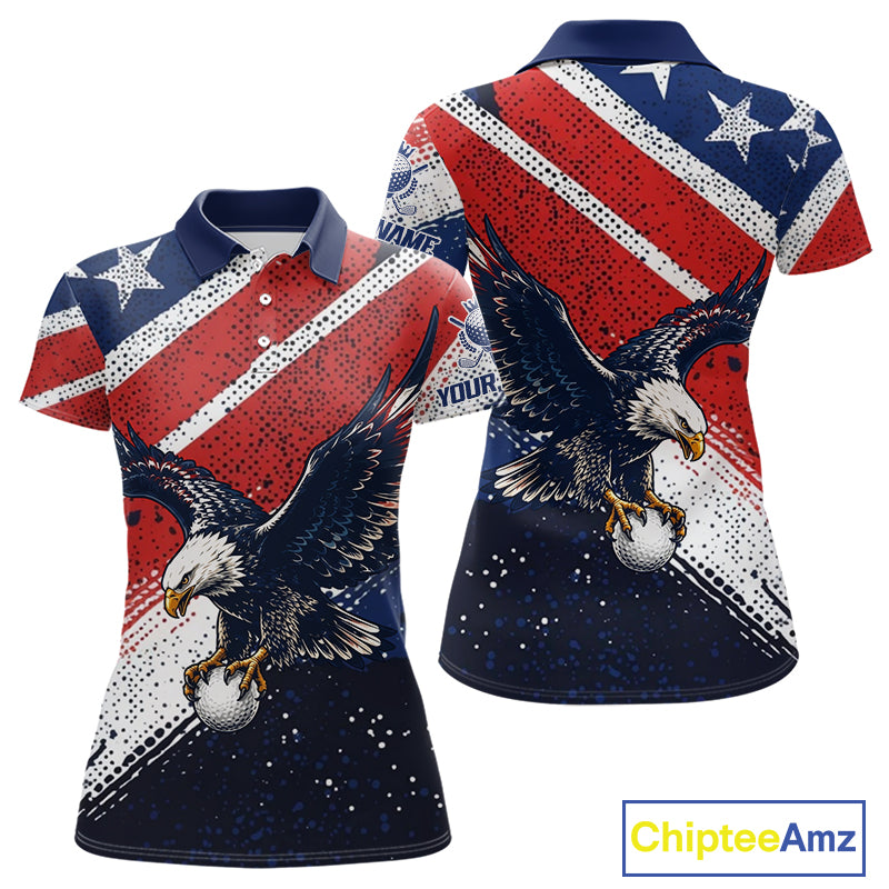 Womens Golf Polo Shirt Custom American Eagle Golf Shirts Personalized Golf Clubs Team Golf Top NHT902