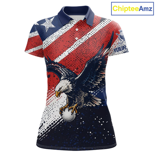 Womens Golf Polo Shirt Custom American Eagle Golf Shirts Personalized Golf Clubs Team Golf Top NHT902