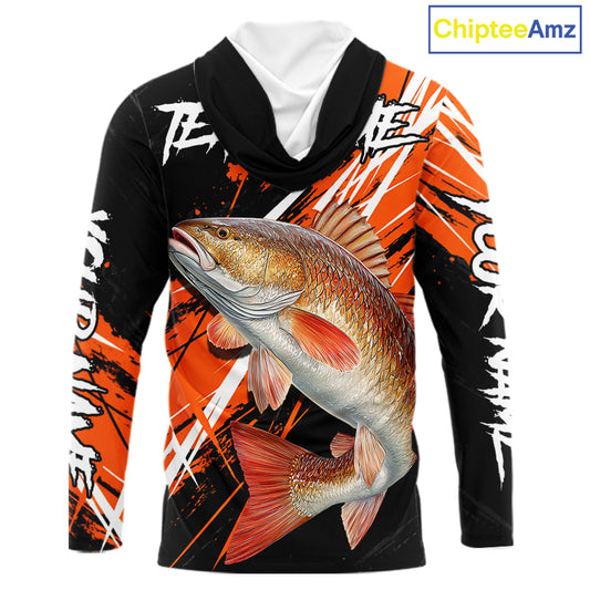 Personalized Redfish Fishing Tournament, Red Drum Saltwater Fishing Shirts Long Sleeve Hooded NHT467