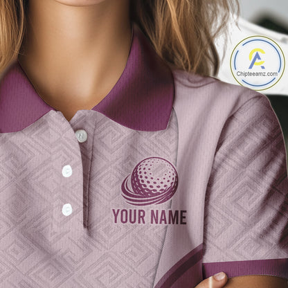 Womens Custom Name Golf Polo Shirt, Golf Team Shirt For Mom, Mother's Day Golf Gift NHT747