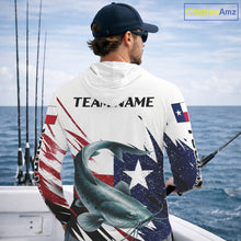 Load image into Gallery viewer, Custom Texas Flag Catfish Fishing Shirts, Texas Catfish Fishing Shirts Long Sleeve Hooded For Team NHT912