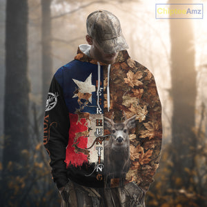 Personalized Deer Hunting Shirt with Texas Flag & Camo For Deer Hunters NHT28