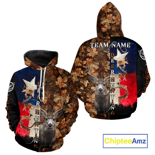 Personalized Deer Hunting Shirt with Texas Flag & Camo For Deer Hunters NHT28