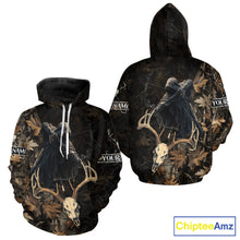 Load image into Gallery viewer, Deer Hunting Grim Reaper Camouflage Shirts for Deer Hunters, Hunting Hoodie For Men NHT358