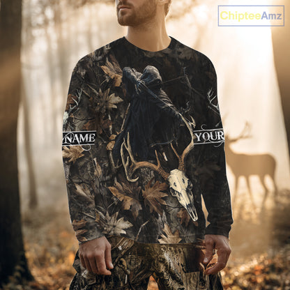 Deer Hunting Grim Reaper Camouflage Shirts for Deer Hunters, Hunting Hoodie For Men NHT358